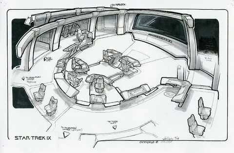 Starfleet ships * Enterprise E Bridge Concept art by John Ea