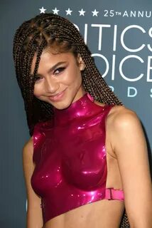 Actress, singer, dancer, model Zendaya shows off her plastic boob cast at t...