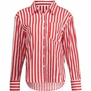 High Low Stripes Shirt With Pocket ($22) ❤ liked on Polyvore