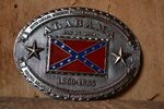 Alabama Confederate Belt Buckle Rebel Flag