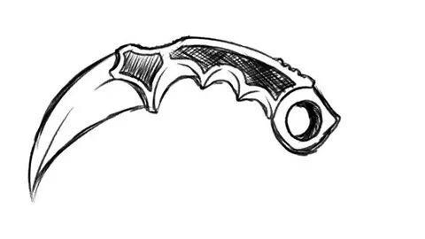 Как нарисовать нож керамбит из CS GO