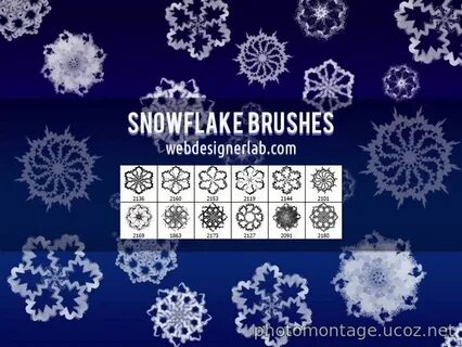 Снежинки - Декоративные, узоры. - Кисти для GIMP и Photoshop