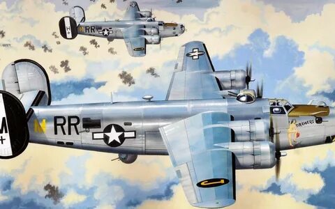 Скачать обои рисунок, арт, ВВС США, Liberator, B-24, Consoli