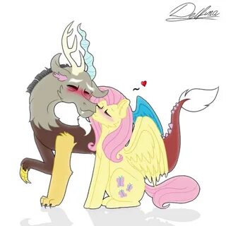 #2298114 - safe, artist:delfinaluther, discord, fluttershy, 