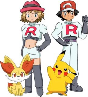 Ash And Serena By Stuanimeart - Pokemon Ash Team Rocket - (1