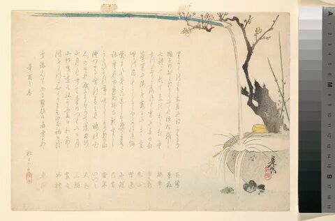 Surimono, Shibata Zeshin (Japanese, 1807–1891), Woodblock print; ink and co...