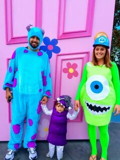 Our family's halloween costumes! Mike Wazowski, Sully and Bo