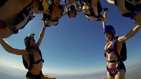 Kick Ass Semi Naked Skydivers - YouTube