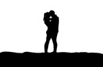Silhouette of a hugging couple free image download