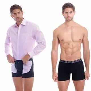 It's easy to keep your shirt tucked in with Tucked Trunks br
