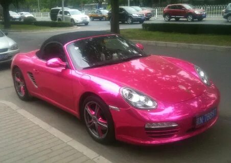 Porsche Boxster is shiny Pink in China