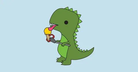 T-Rex Eats Ice Cream - T Rex - Pillow TeePublic AU