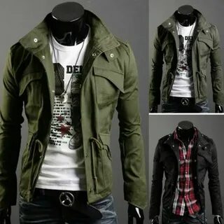 Купить Slim Military Style Jacket Stand Collar Coat Hoody Ov