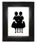 Silhouette conjoined twins girls Victorian Steampunk Siamese