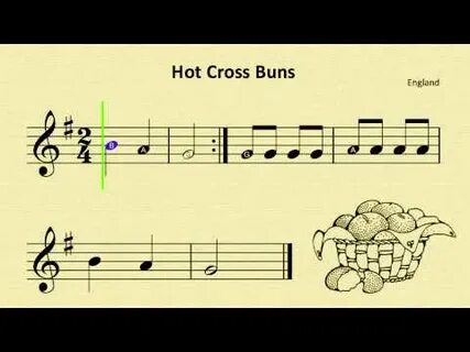 HOT CROSS BUNS recorder first song GAB - YouTube