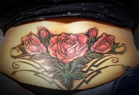 Lovely red roses tattoo on lower back - Tattoos Book - 65.00