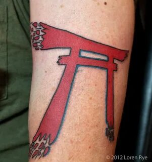 Torii Gate tattoo First tattoo, from Sacred Heart Tattoo i. 