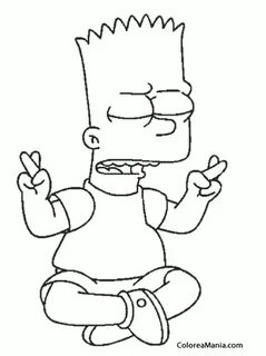 Colorear Bart está meditando (Los Simpsons), dibujo para col