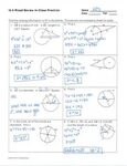 Geometry Unit 10 Circles Test Answer Key - Unit 10 Circles H