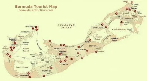 Bermuda Tourist Map Tourist map, Bermuda travel, Tourist