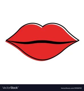 Women lips cartoon kiss patch design Royalty Free Vector