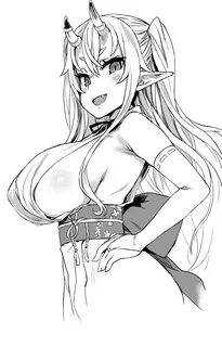 Safebooru - :d 1girl :d asanagi bare shoulders breasts brida