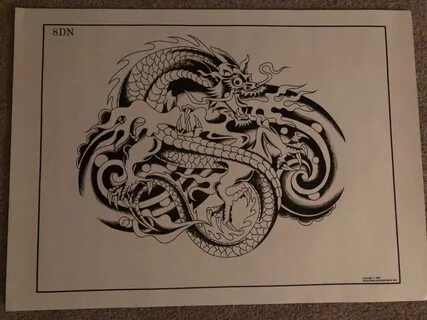 Collectible Vintage Don Nolan B & W Tattoo Design Back Piece