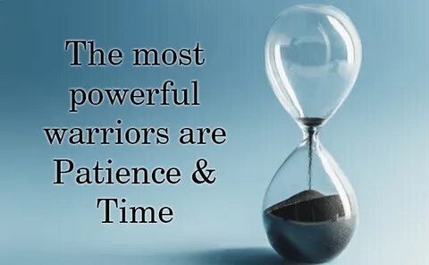 The most powerful warriors are Patience & Time