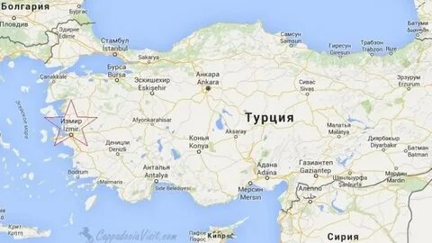 Измир на карте Турции. Расположение города Измир