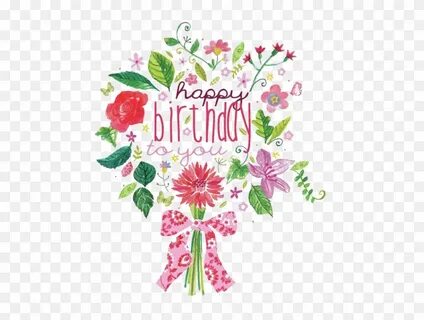 Happy With Flowers Png - Happy Birthday Cute Flowers Clipart