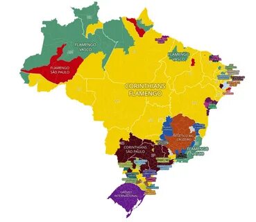 Mapa revela times mais curtidos em todas cidades do Brasil; 