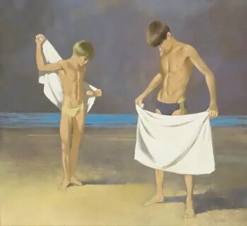 Robert R. Bliss Two Boys with Towels at the Beach (1967) Mut