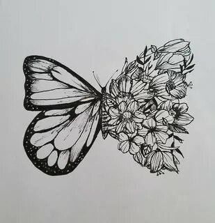 Easy Butterfly Flower Drawing Colour - Esclavodetusvesos