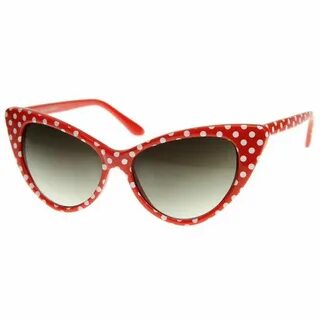 Retro 1950's Polka Dot Cat Eye Fashion Sunglasses 8498 in 20