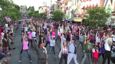 Disneyland Flash Mob Dance on Main Street U.S.A before Sound