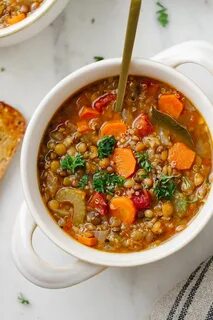 My favorite homemade Smoky Lentil Quinoa Soup recipe is vega