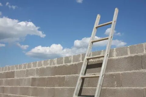 Steel Ladder on Wall stock photo. Image of stair, steel - 56