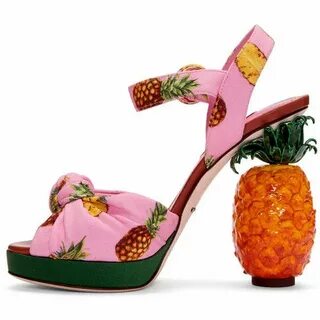 Dolce and Gabbana Pink Pineapple Sandals (49 720 UAH) ❤ like