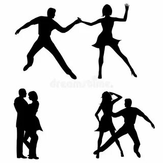 Silhouettes Waltzing Stock Illustrations - 8 Silhouettes Wal