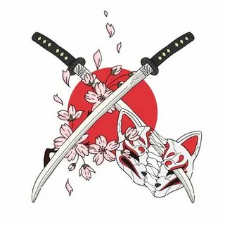 Premium Vector Hand-drawn illustration sword and japanese st