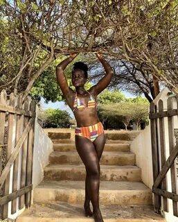 Celebrity Style: Lupita Nyong’o in Ohana Swimwear in Kenya