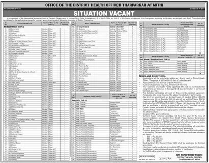 Health Department Sindh Jobs 2019 for 147+ Staff Nurses, Med