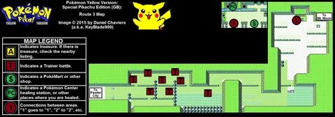 Pokemon Yellow Version: Special Pikachu Edition Route 3 Map 