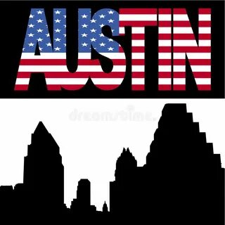 Austin Skyline with Texan Flag Stock Vector - Illustration o