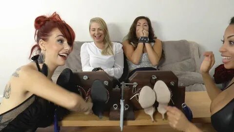 uktickling : Crazy scenes from the 4-girl #tickle session co