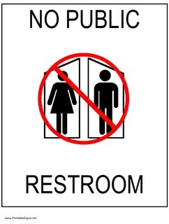No Public Restroom Sign Template Download Printable PDF Temp