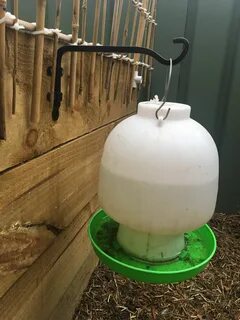 Great way to keep the chickens water off the ground and help