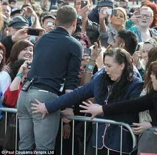 Dermot gets groped by a woman during the X Factor auditions 