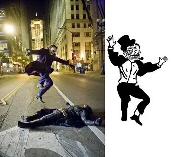 Heath Ledger Joker Skateboarding Over Batman - Pin by Luke J
