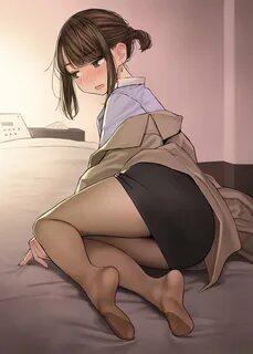 Safebooru - 1girl black skirt blue skirt blush brown eyes br